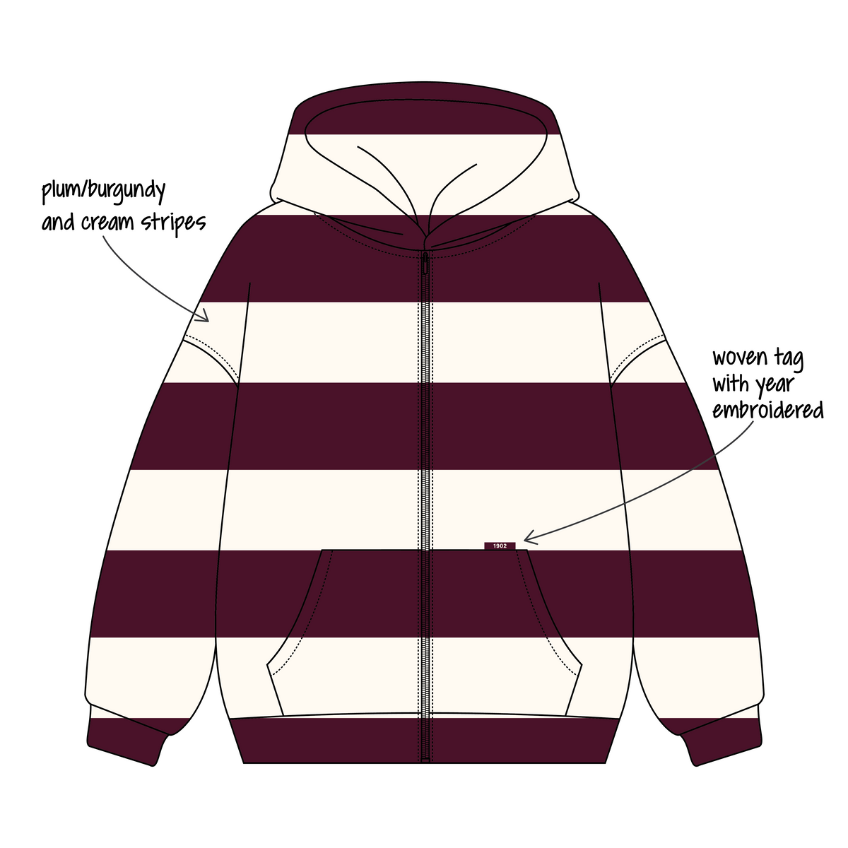 California State University, Fullerton x Delta Zeta 'Fall order' Signature Zip-Up Hoodie