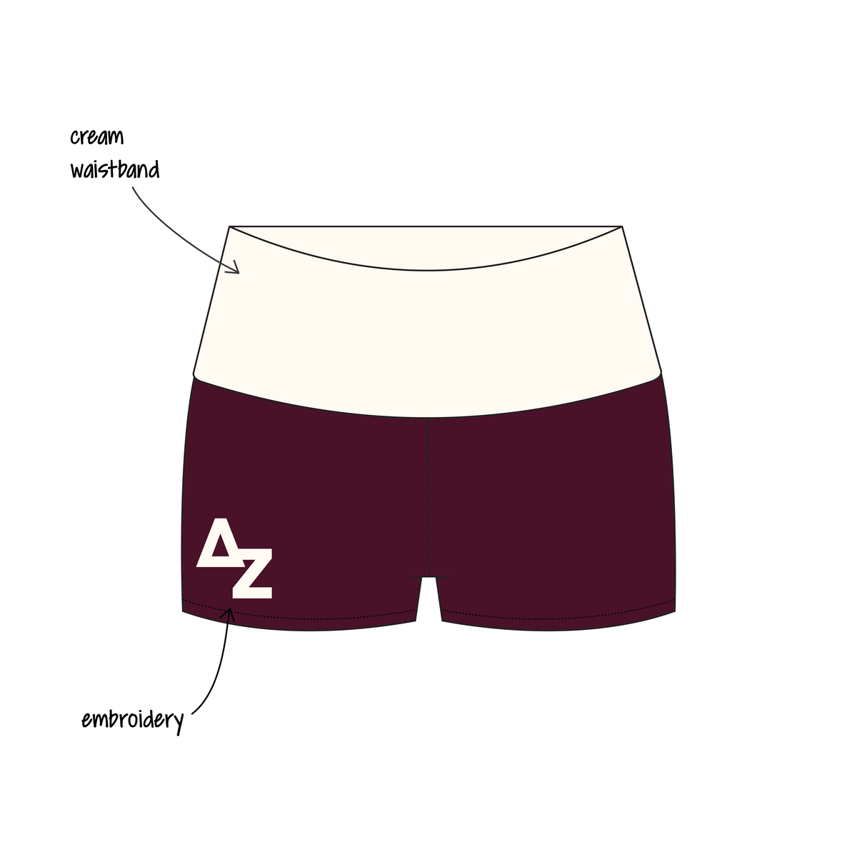 California State University, Fullerton x Delta Zeta 'Fall order' Haven Foldover Shorts