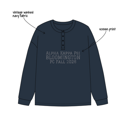 Indiana University Bloomington x Alpha Kappa Psi 'Fall PC 2026 Retreat' Daisy Long Sleeve Henley