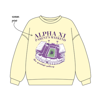 University of Washington x Alpha Xi Delta 'Parents/Family Weekend' Signature Crewneck