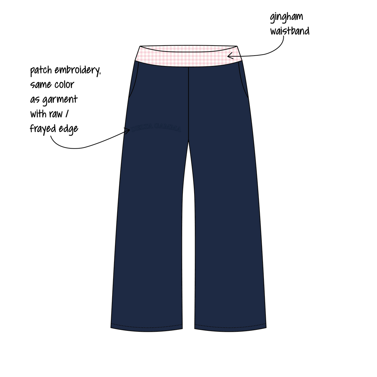 Lafayette College x Delta Gamma 'Fall merch 2026' Jagger Wide-Leg Sweatpants