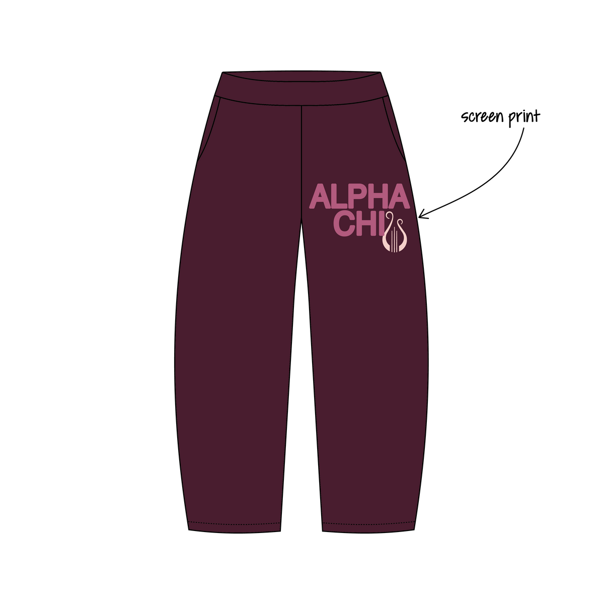 University of South Carolina x Alpha Chi Omega 'Mc 24 merch' Riley Wide Sweatpants