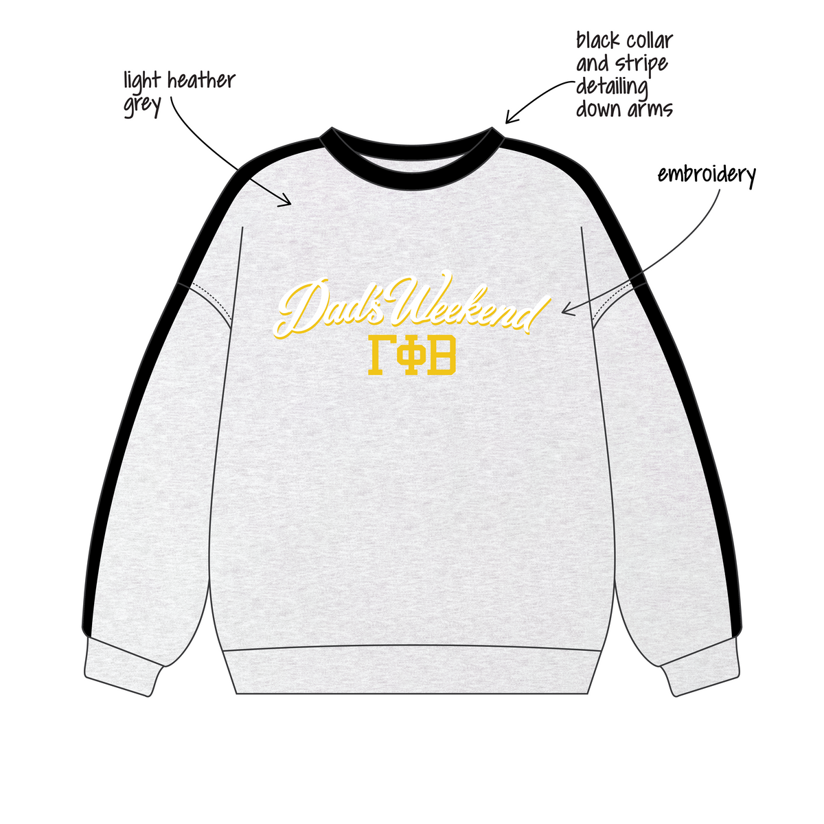 University of Colorado Boulder x Gamma Phi Beta 'Dads wknd' Signature Crewneck