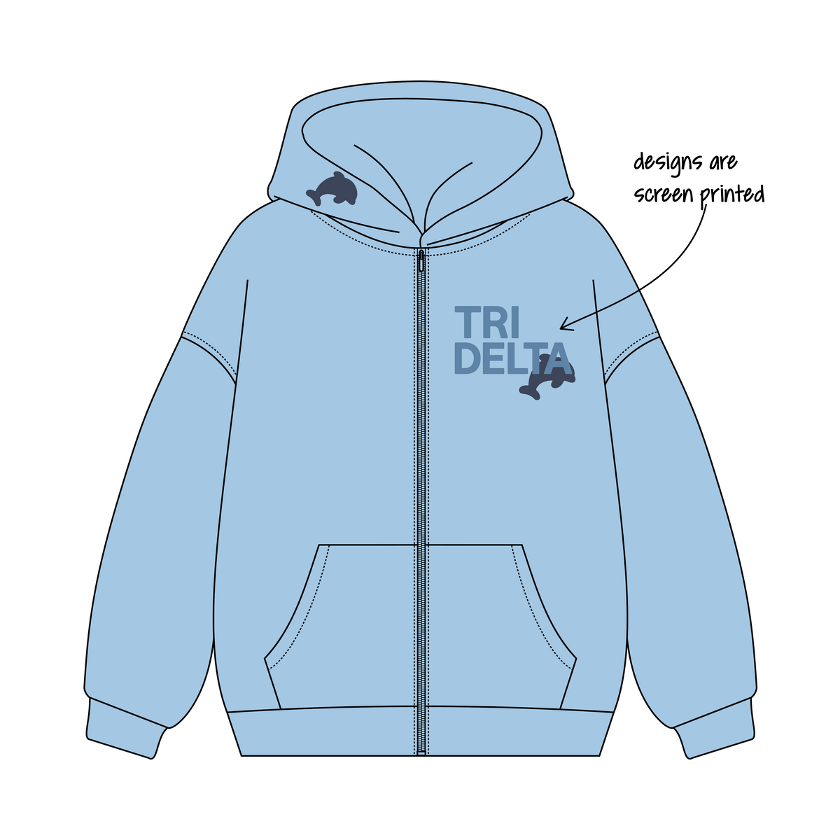 Southern Methodist University x Delta Delta Delta 'Winter Merch Drop' Signature Zip-Up Hoodie