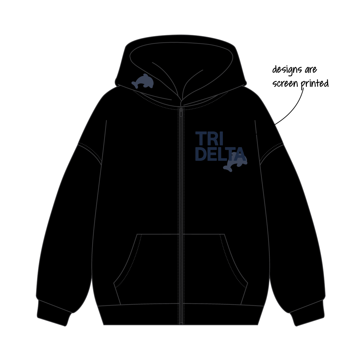 Southern Methodist University x Delta Delta Delta 'Winter Merch Drop' Signature Zip-Up Hoodie
