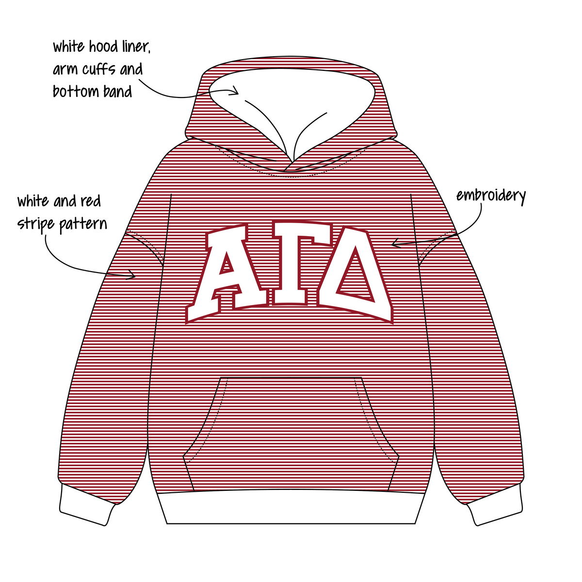 University at Buffalo x Alpha Gamma Delta 'Chapter Merch /Big Little' Signature Hoodie