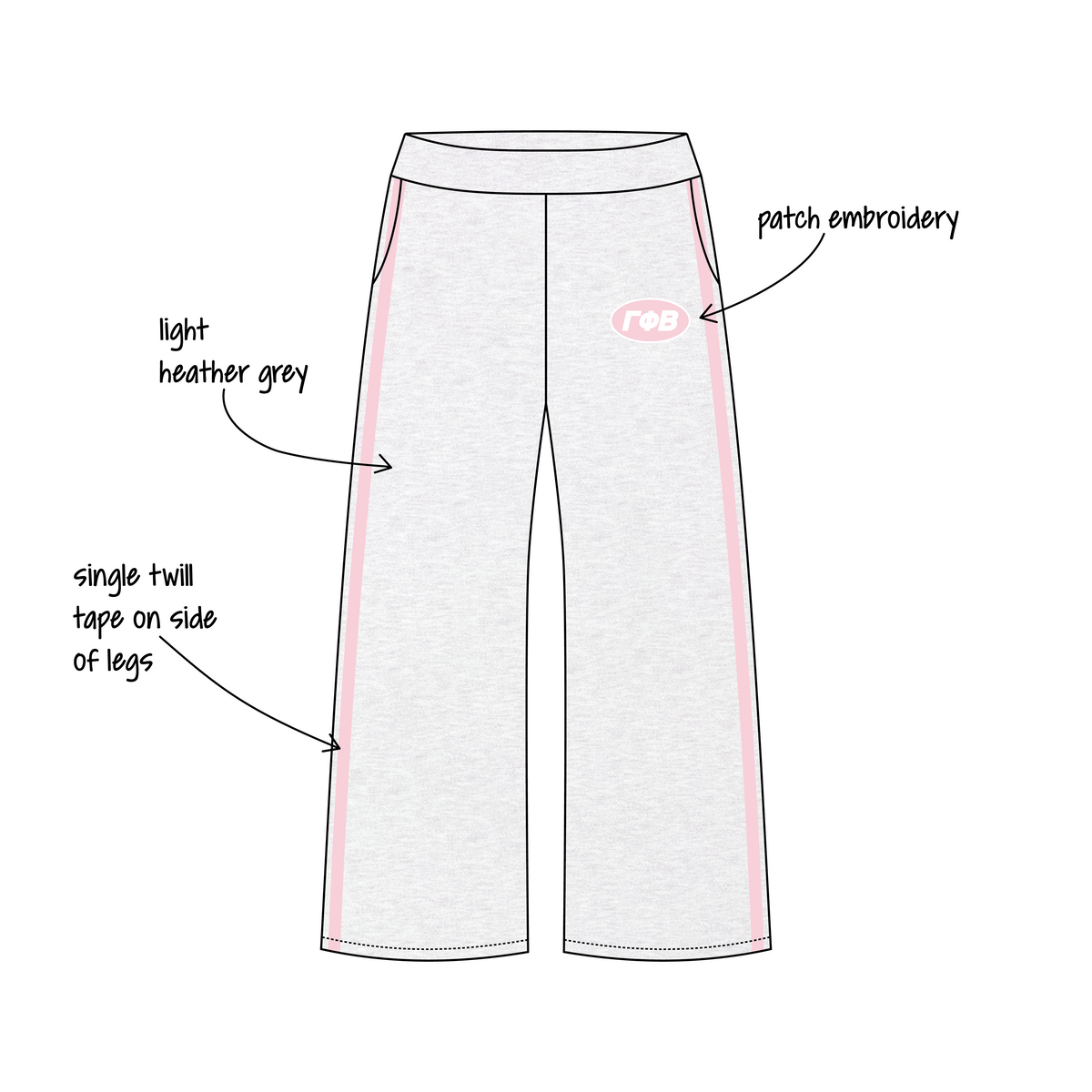 Northwestern University x Sole proprietorship 'Fall Hoodies' Jagger Wide-Leg Sweatpants