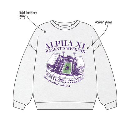 University of Washington x Alpha Xi Delta 'Parents Weekend 2026' Gildan 18000 Crewneck