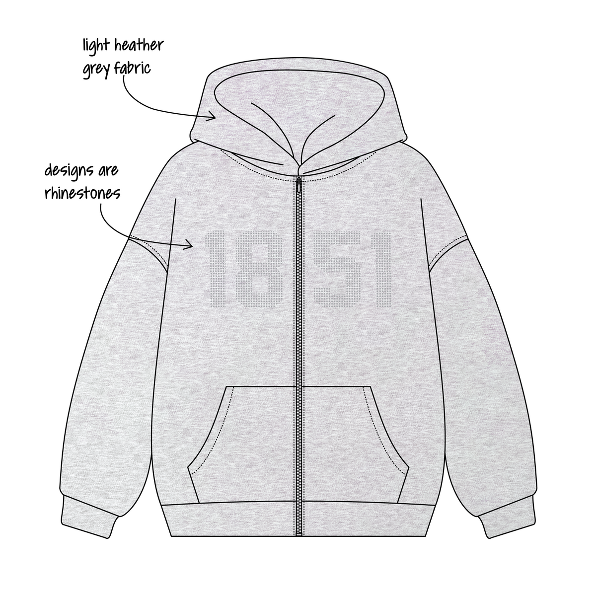 University of British Columbia x Alpha Delta Pi '2026' Signature Zip-Up Hoodie