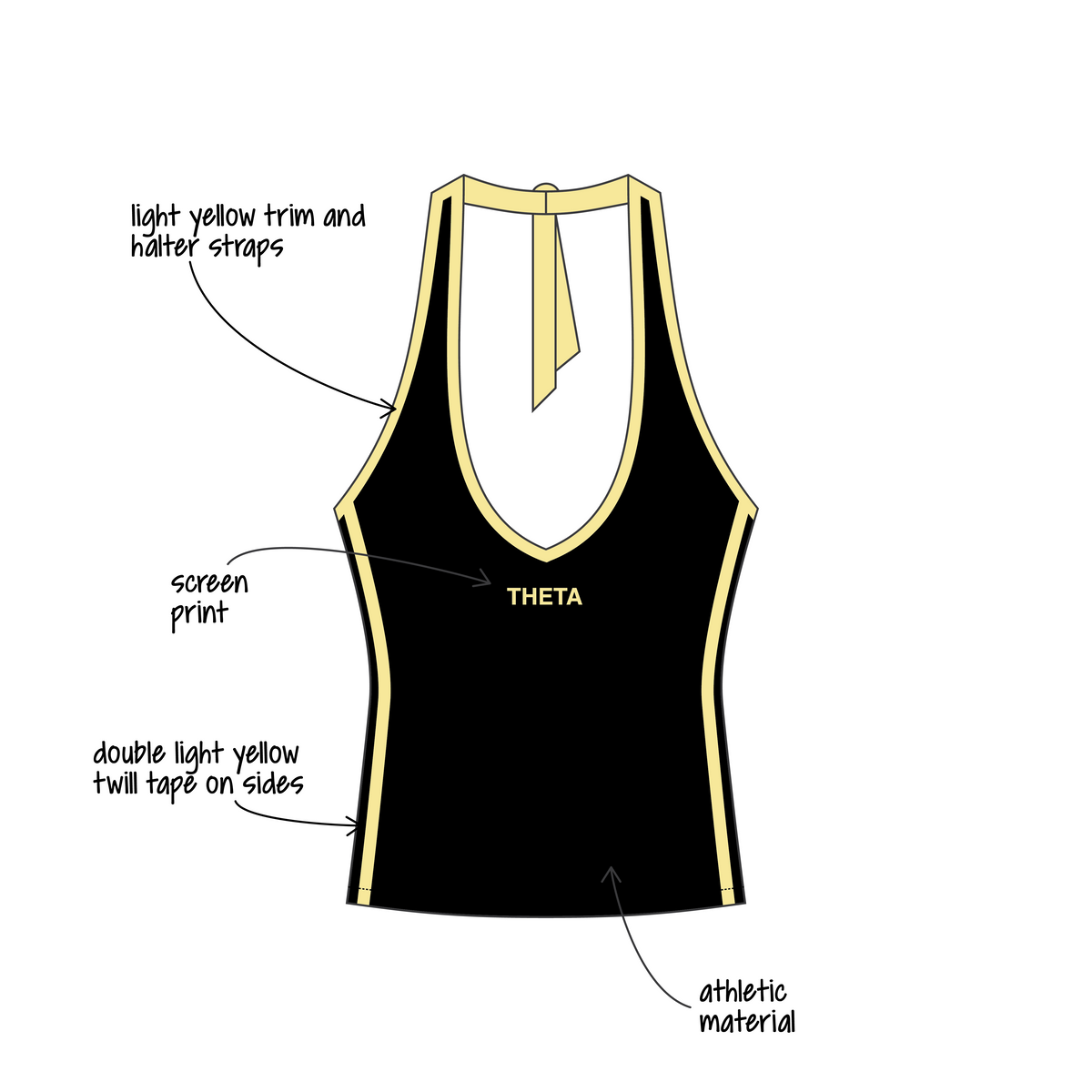 Southern Methodist University x Kappa Alpha Theta 'Pilates Sisterhood Event' Leona Halter Top