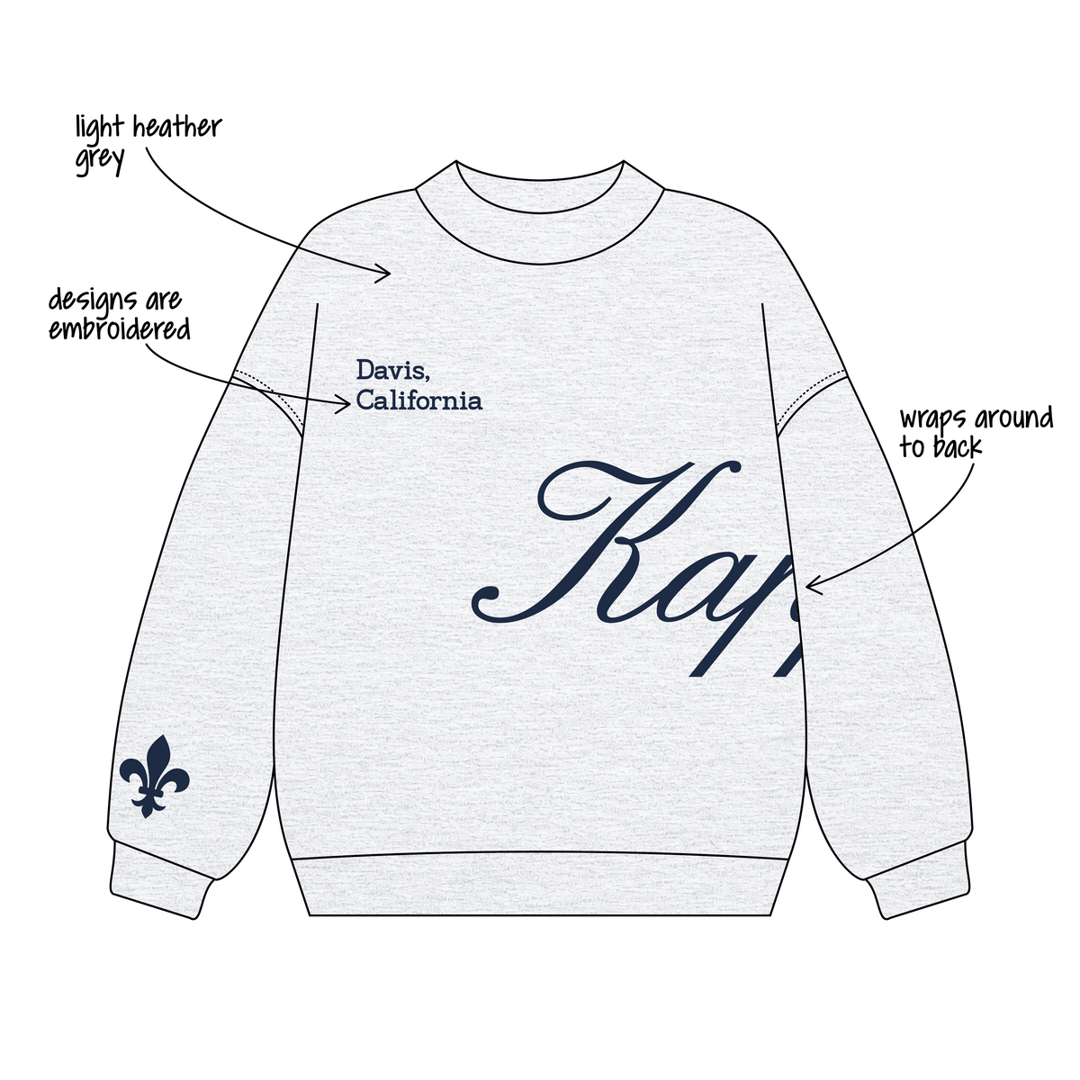 University of California, Davis x Kappa Kappa Gamma 'Merch drop' Signature Mockneck