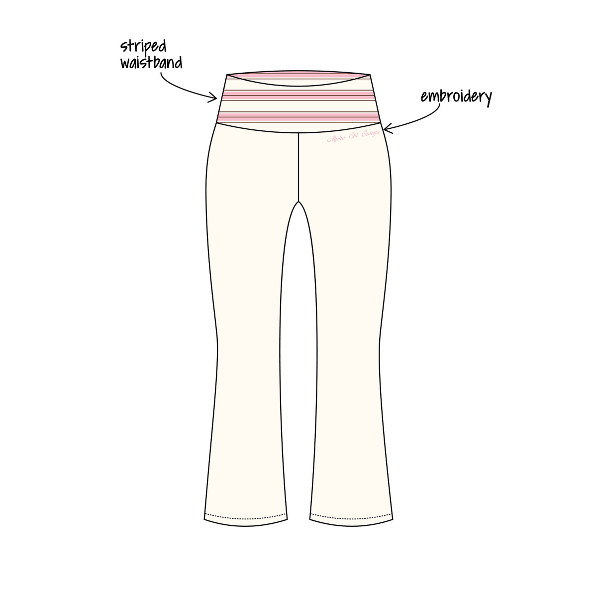 University of California, San Diego x Alpha Chi Omega 'Fall quarter merch' Becca Foldover Yoga Pants