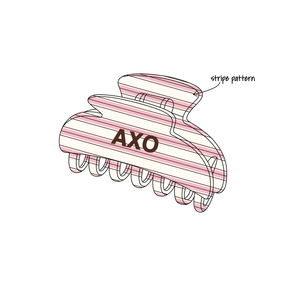 University of California, San Diego x Alpha Chi Omega 'Fall quarter merch' Signature Claw Clip 2 Pack