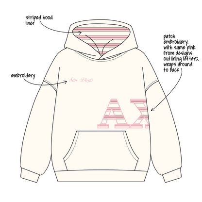 University of California, San Diego x Alpha Chi Omega 'Fall quarter merch' Signature Hoodie