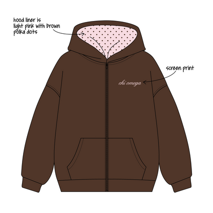 Sacred Heart University x Chi Omega 'General Merch Drop' Signature Zip-Up Hoodie