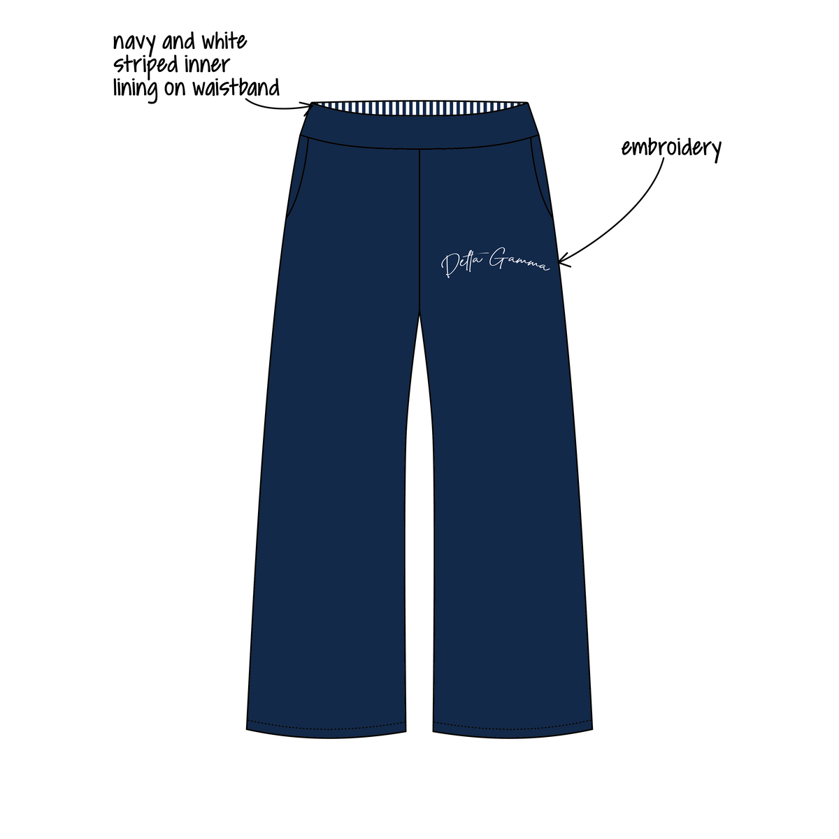 Bowling Green State University x Delta Gamma 'Annual Merch Drop' Jagger Wide-Leg Sweatpants