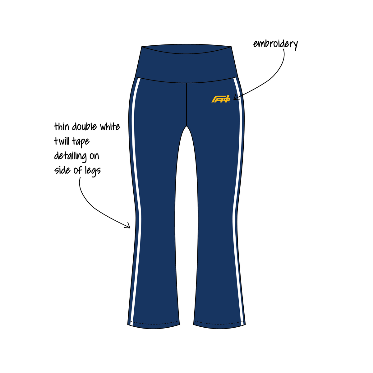 University of California, Berkeley x Alpha Phi 'Winter Merch Drop' Becca Foldover Yoga Pants