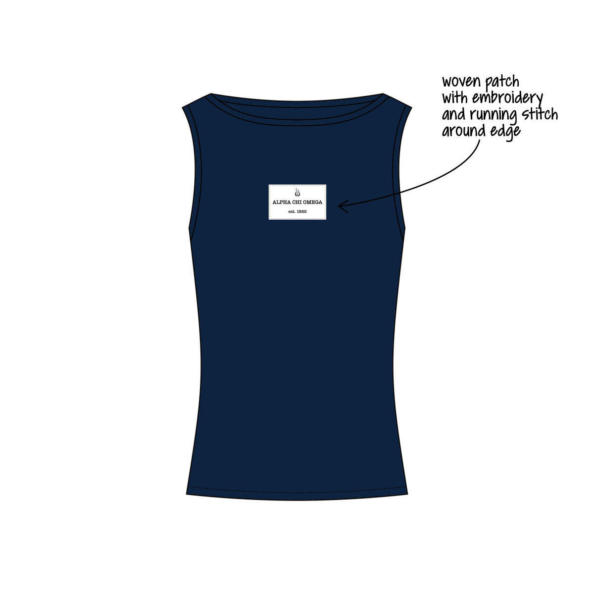 University of San Diego x Alpha Chi Omega 'Recruitment' Chloe Boatneck Tank Top