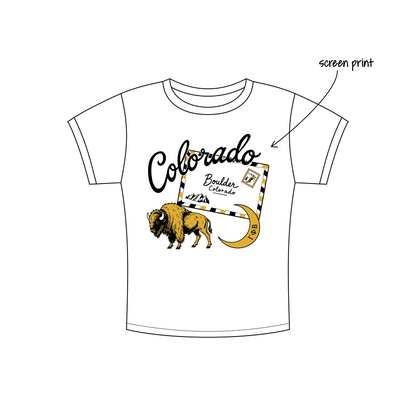 University of Colorado Boulder x Gamma Phi Beta 'fall drop' Charlie Baby Tee
