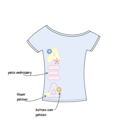 Southwestern University x Alpha Xi Delta 'Formal Recruitment Night 1' Blaine Off-the-Shoulder Baby Tee