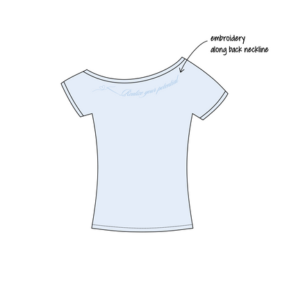 Southwestern University x Alpha Xi Delta 'Formal Recruitment Night 1' Blaine Off-the-Shoulder Baby Tee