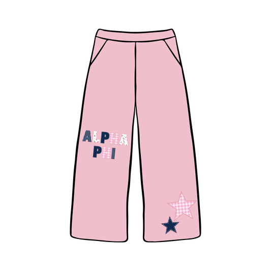 University of Florida x Alpha Phi 'Patchwork' Wide Leg Sweatpants