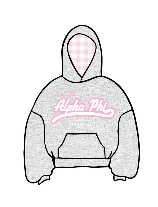Alpha Phi 'Pink Gingham' Hoodie