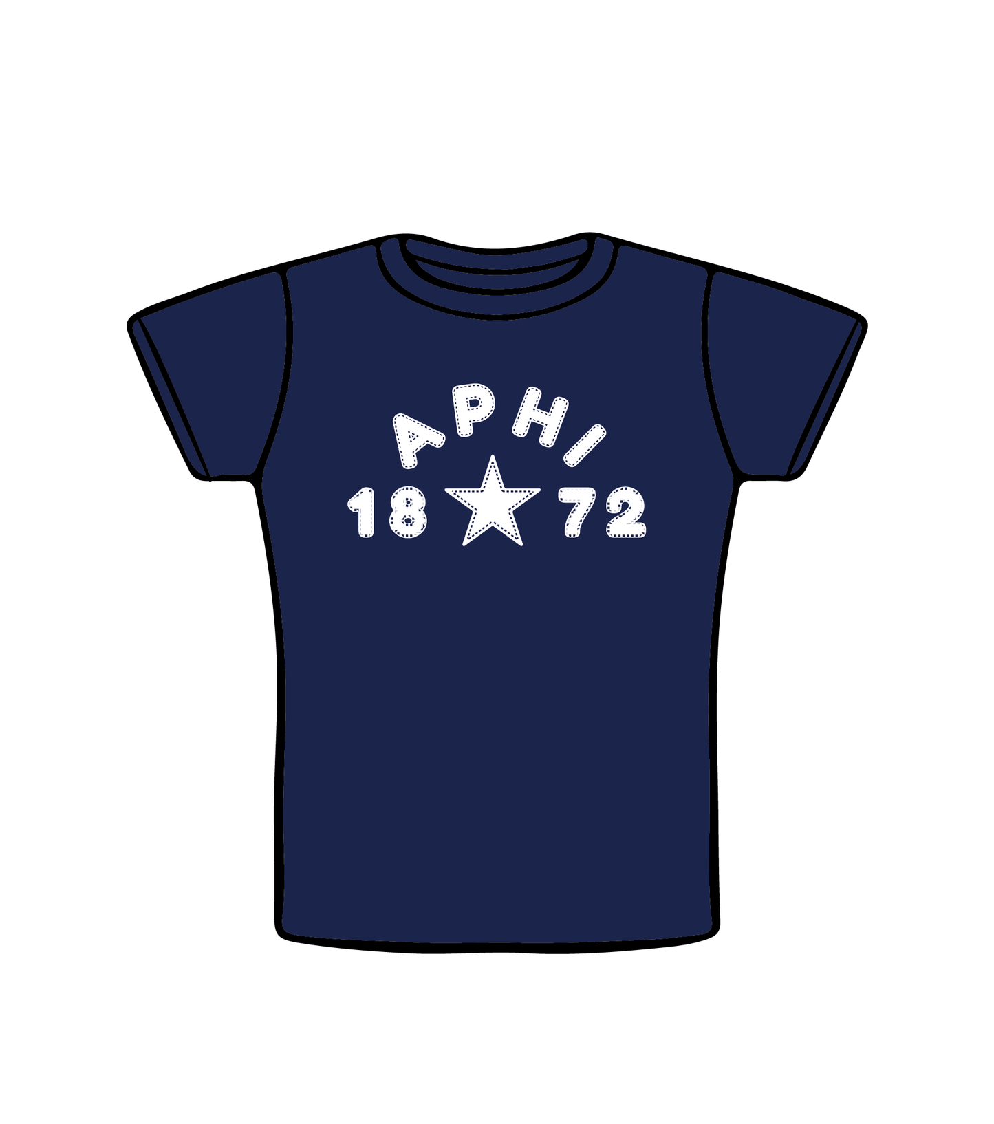 Alpha Phi 'Navy Patchwork' Baby Tee