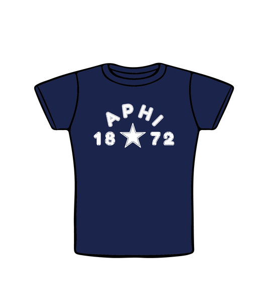 Alpha Phi 'Navy Patchwork' Baby Tee
