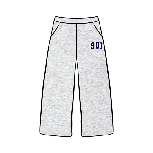 Syracuse University x Delta Gamma 'Grey' Wide Leg Sweatpants