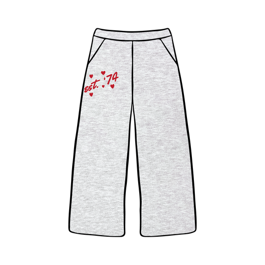 Gamma Phi Beta 'Heart' Wide Leg Sweatpants