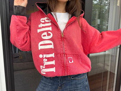 Delta Delta Delta 'Acid Wash' Zip-Up Hoodie