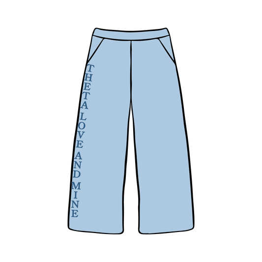 University of Vermont x Kappa Alpha Theta 'Blue' Wide-leg Sweatpants