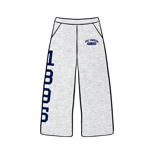 Miami University x Chi Omega 'Vintage' Wide-leg Sweatpants
