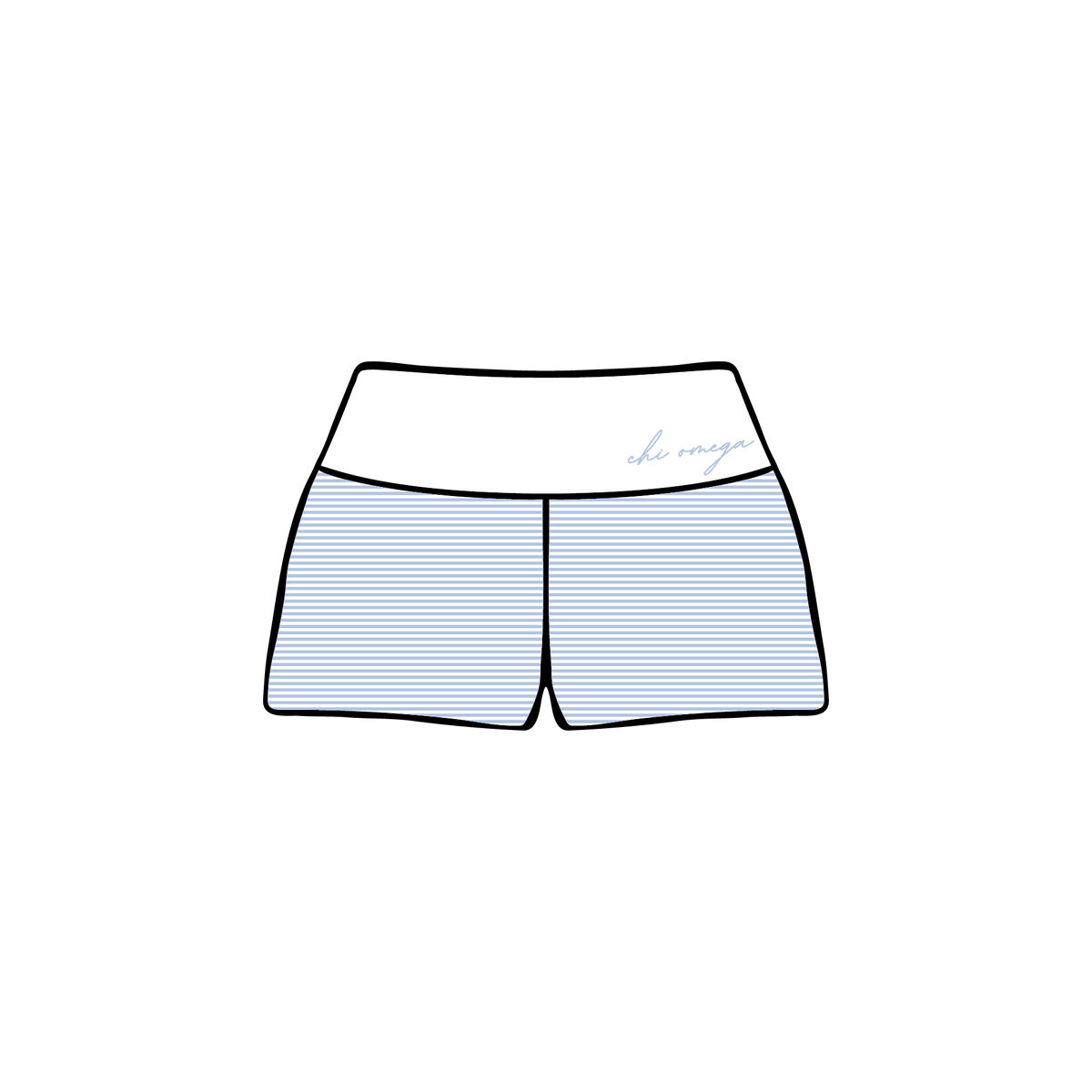 Ohio University x Chi Omega 'Work Week PR' Foldover Shorts