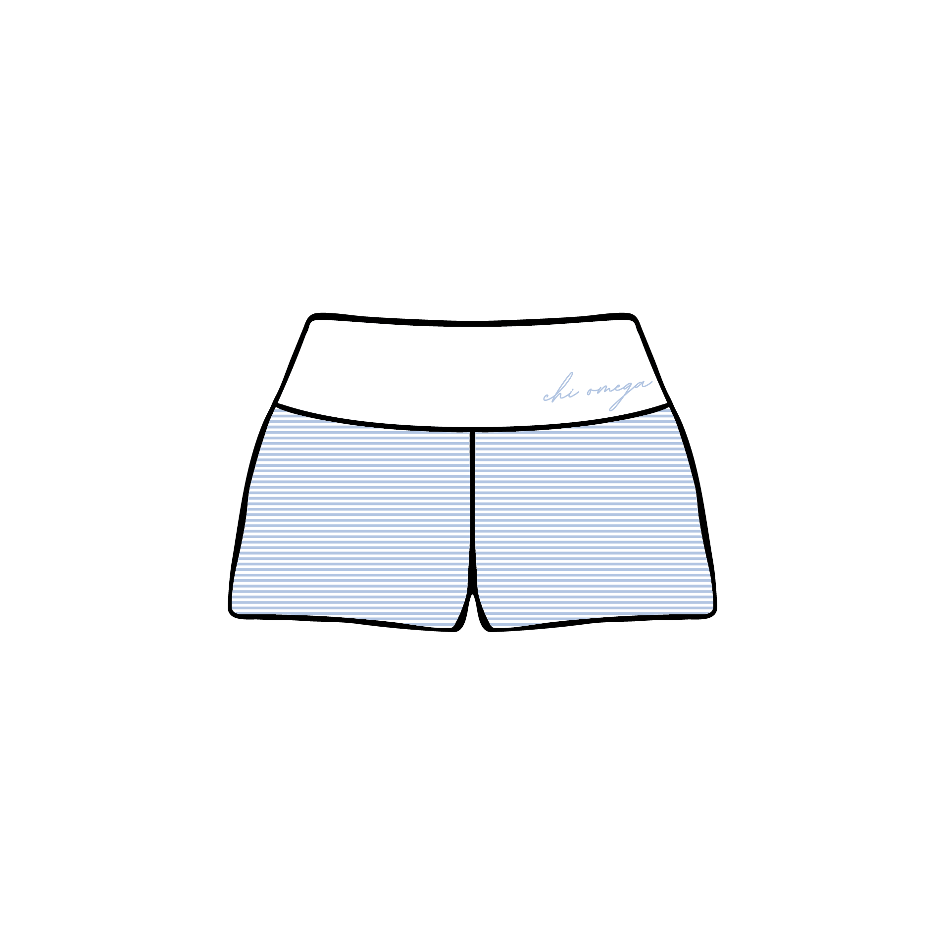 Ohio University x Chi Omega 'Work Week PR' Foldover Shorts