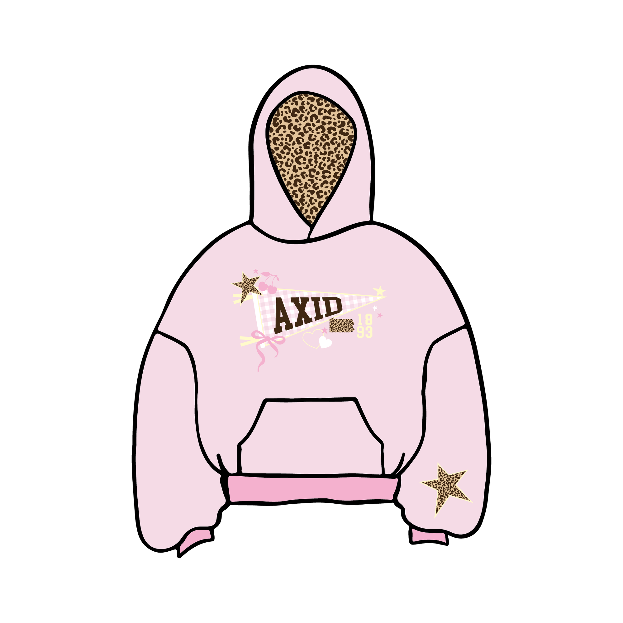 Penn State University x Alpha Xi Delta Spring 'Merch Drop Sweat Set 2' Pink Hoodie