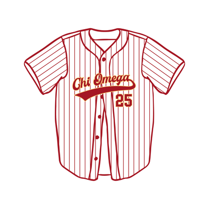 Southern Methodist University x Chi Omega 'Fall Rush 2025' Baseball Jersey