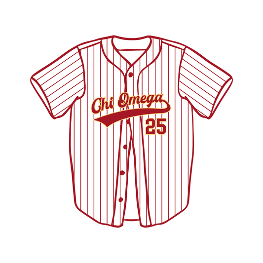 Southern Methodist University x Chi Omega 'Fall Rush 2025' Baseball Jersey