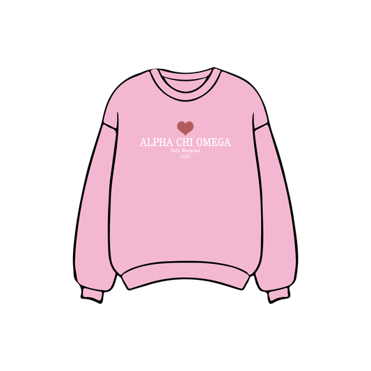 University of Oregon x Alpha Chi Omega 'Gals Weekend 2025' Crewneck