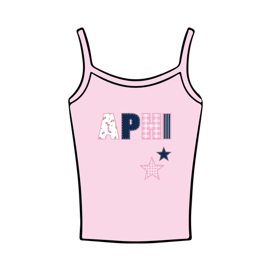 University of South Dakota x Alpha Phi 'Patchwork' Spaghetti Tank Top