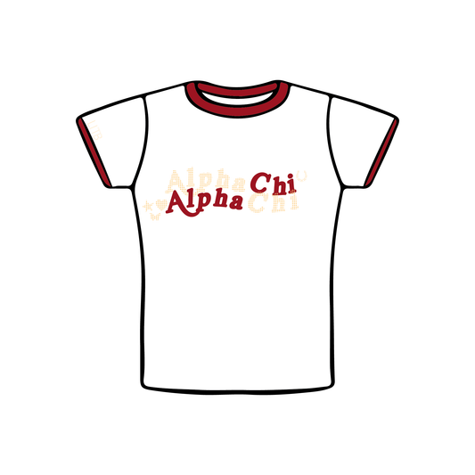 University of Arizona x Alpha Chi Omega 'Fall Rush 2025 Lucky Charm White' Baby Tee