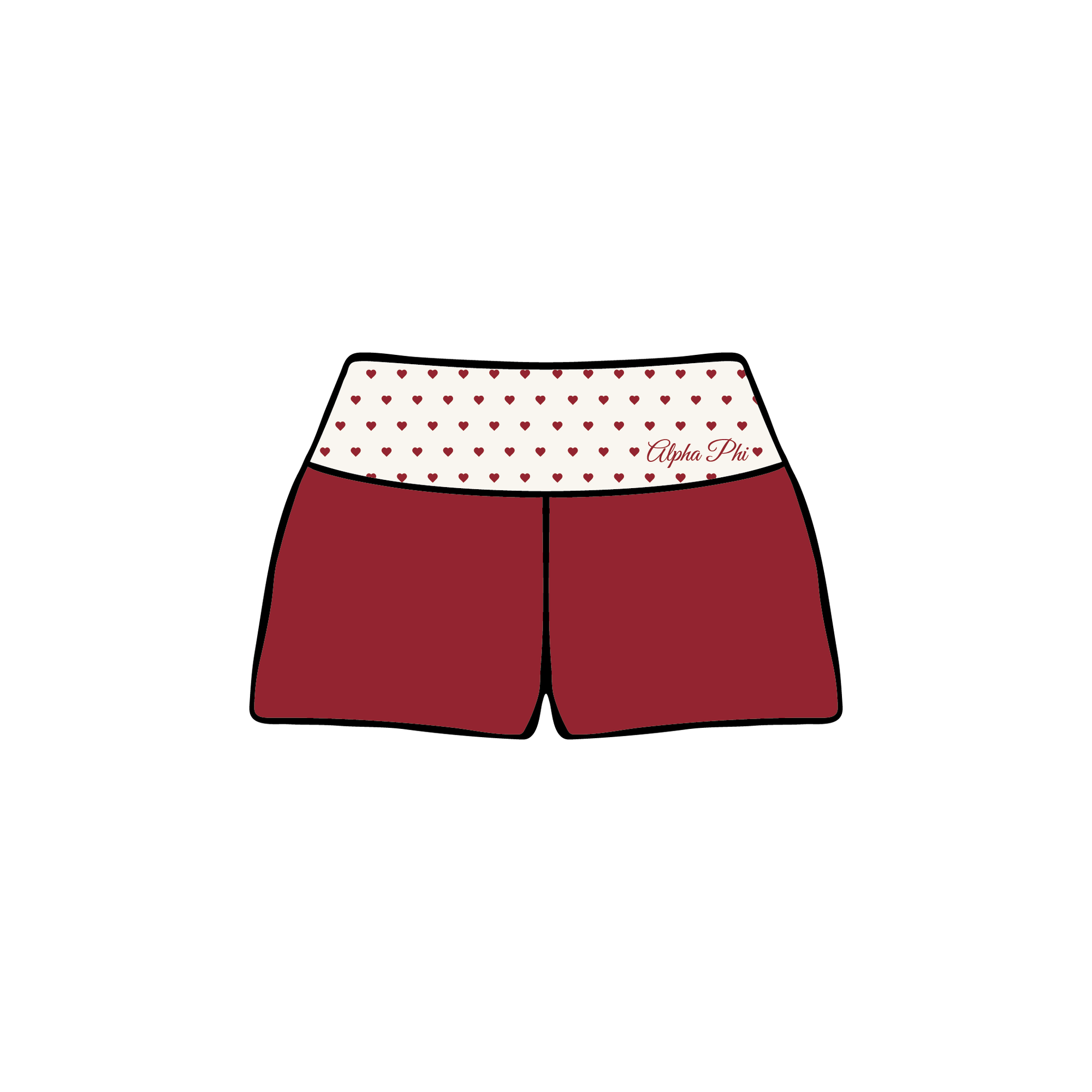 University of California, Santa Barbara x Alpha Phi 'Red Dress Gala' Foldover Shorts