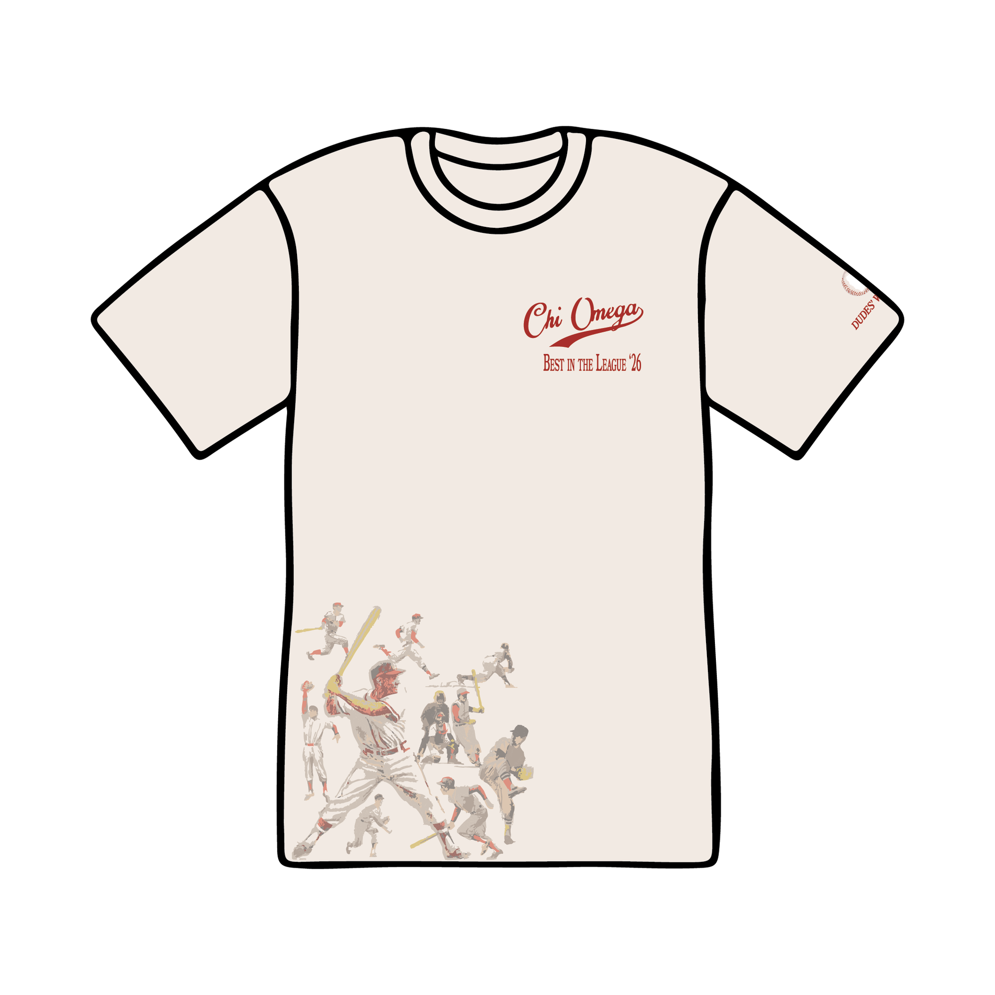 University of Colorado Boulder x Chi Omega 'Dudes' Weekend' Cream T-Shirt