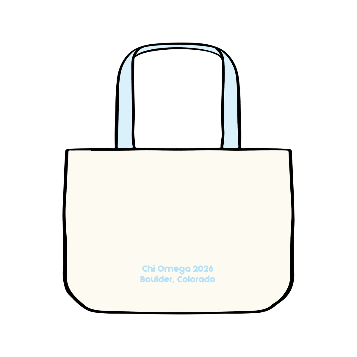 University of Colorado Boulder x Chi Omega 'Senior Merch' Tote Bag