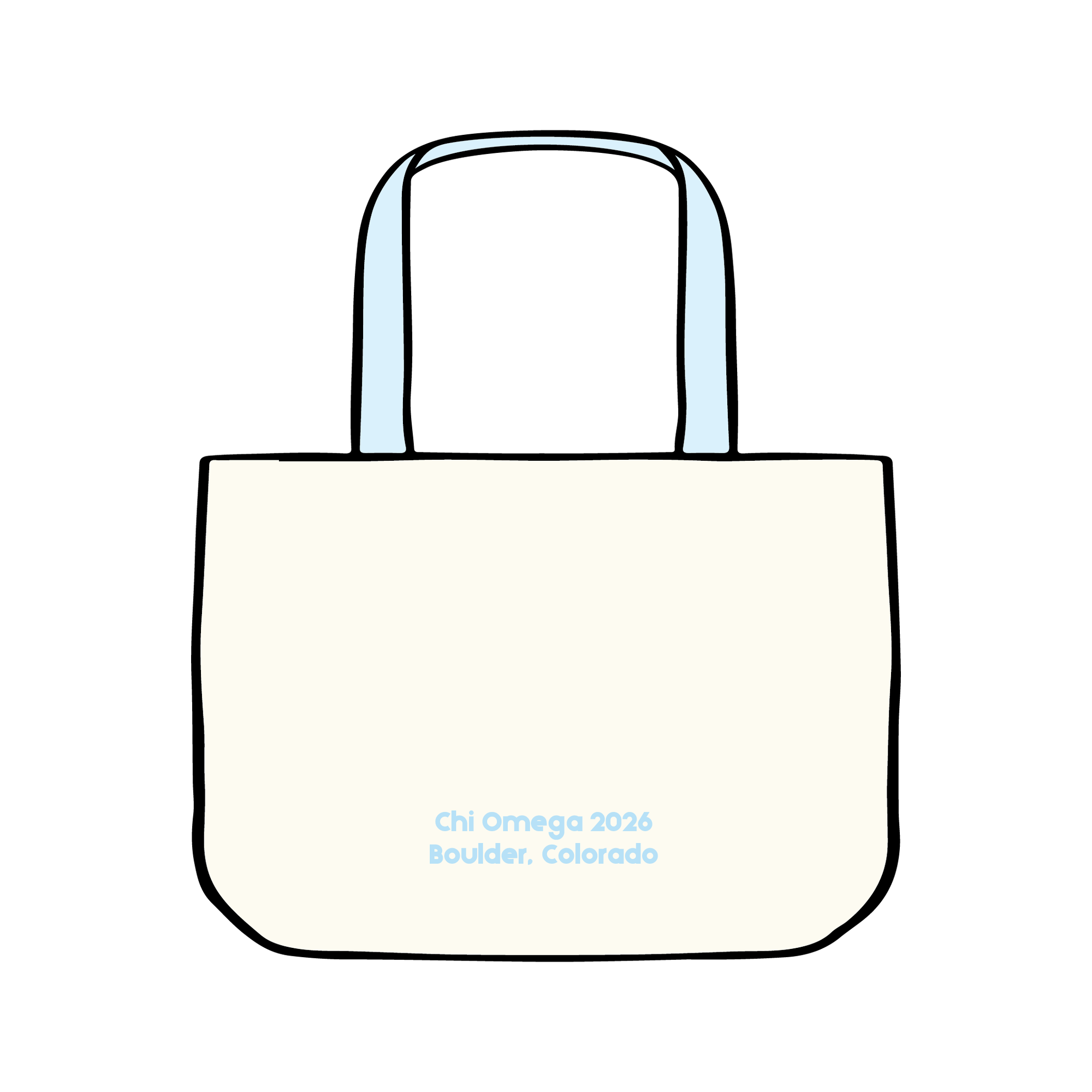 University of Colorado Boulder x Chi Omega 'Senior Merch' Tote Bag