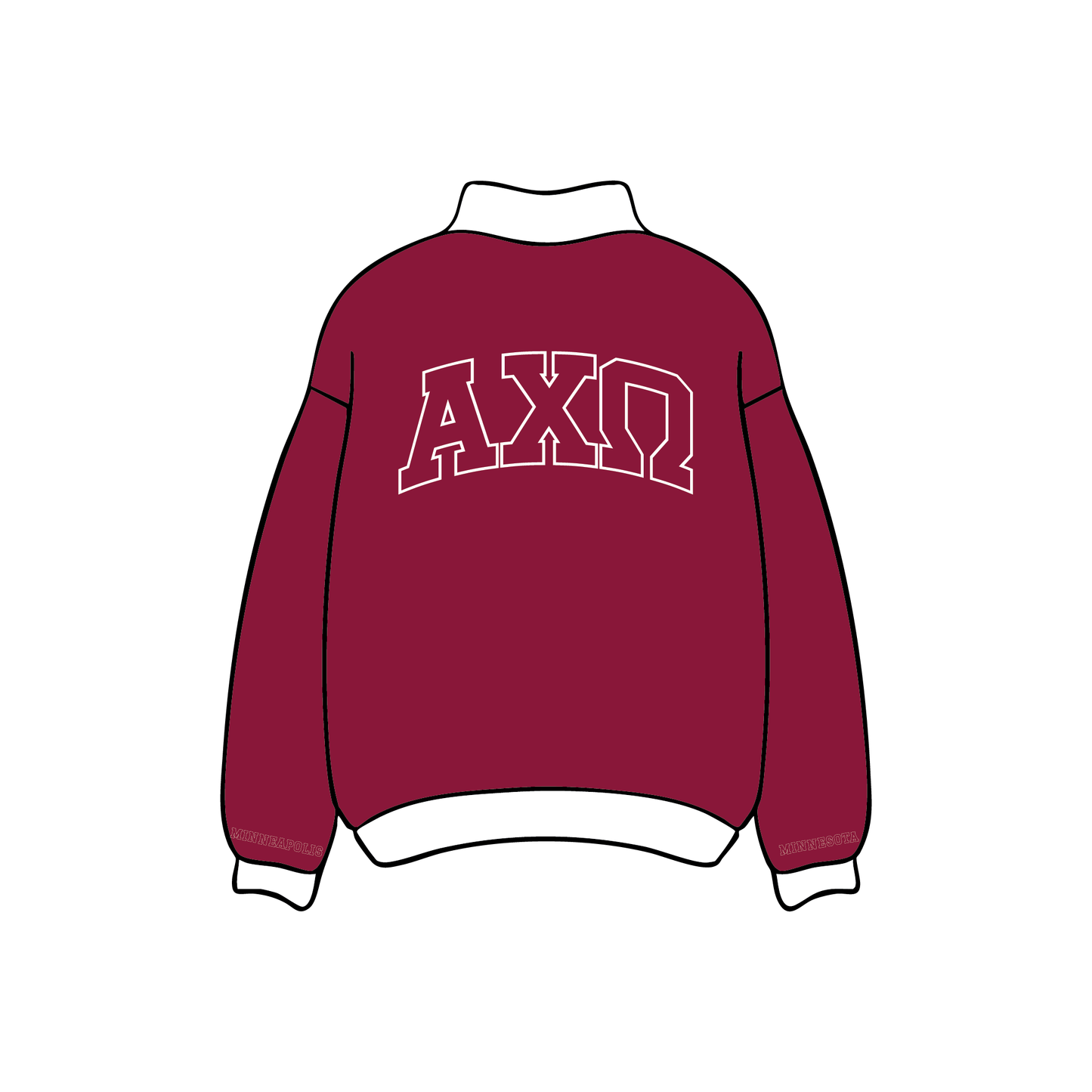 University of Minnesota Twin Cities x Alpha Chi Omega '2026 Merch' Mockneck