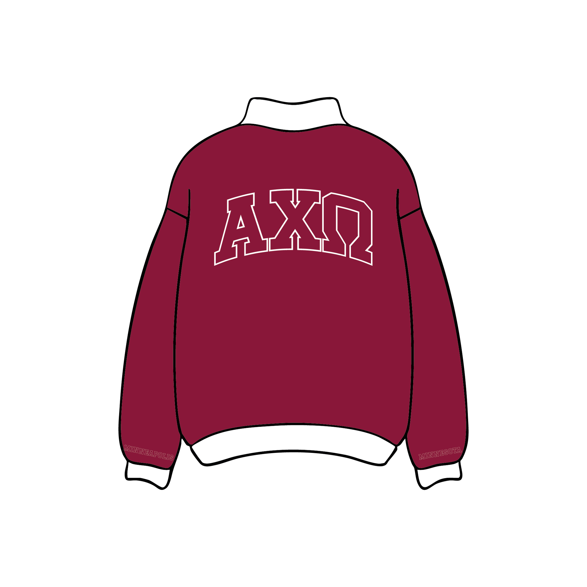 University of Minnesota Twin Cities x Alpha Chi Omega '2026 Merch' Mockneck