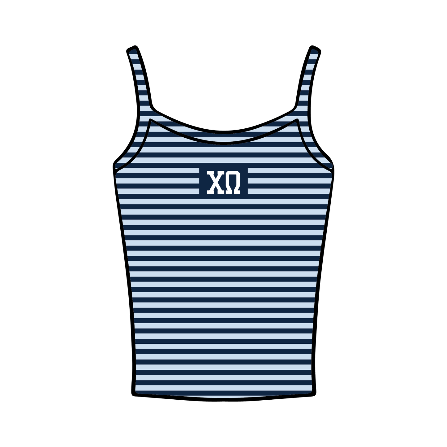 University of North Carolina Wilmington x Chi Omega 'Merch drop' Spaghetti Tank