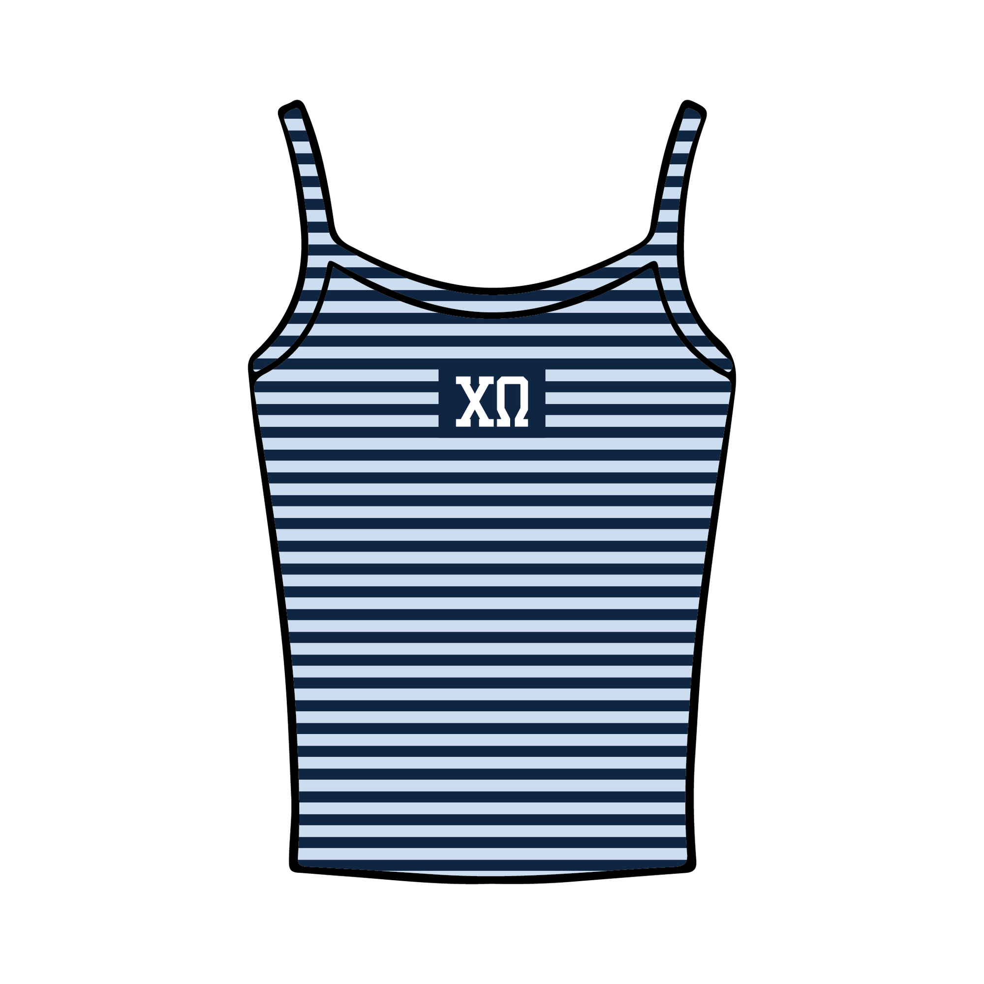 University of North Carolina Wilmington x Chi Omega 'Merch drop' Spaghetti Tank